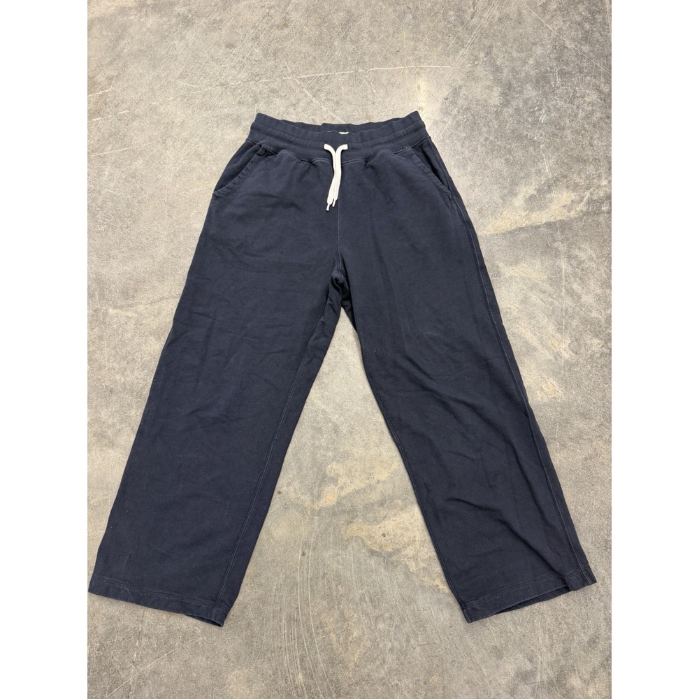 Buck Mason Vintage Interloop Wide Leg Sweatpants Dark Navy Sz Large